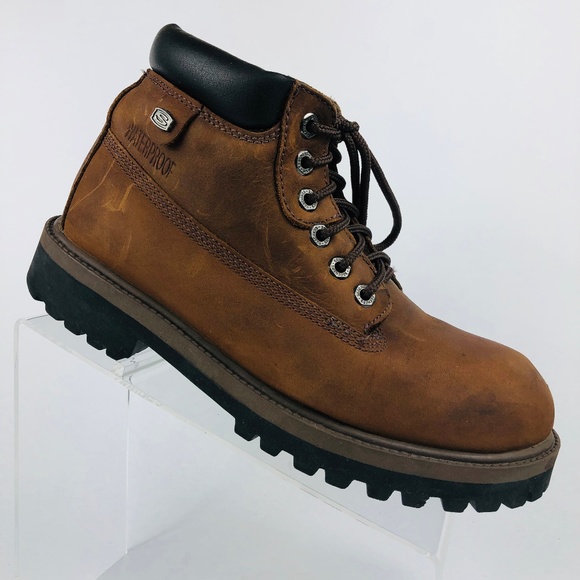 skechers leather upper boots